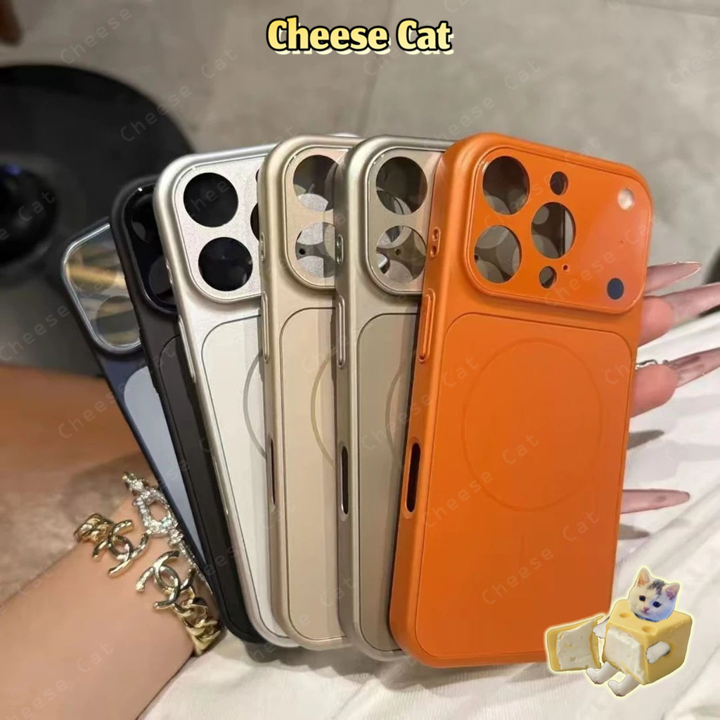 Ốp điện thoại từ tính cửa sổ lớn có màng bảo vệ ống kính cho iPhone 11 12 13 14 15 16 17 Pro Max 17 Air