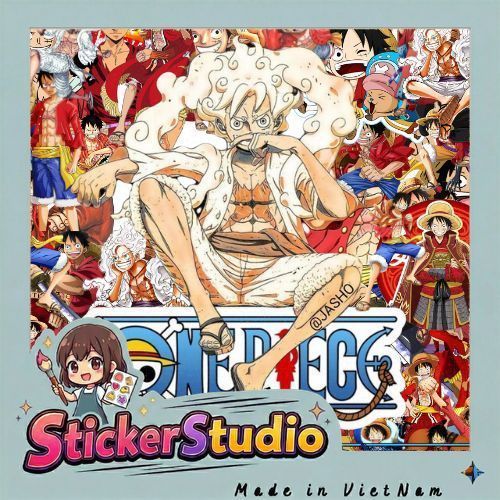 60 sticker ONE PIECE siêu đẹp siêu ngầu  trang trí sổ tay note book laptop mũ bảo hiểm chống nước tốt