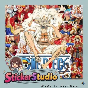 Set 60 Sticker One Piece Luffy Zoro Chống Nước Dán Laptop Vali Mũ Bảo Hiểm