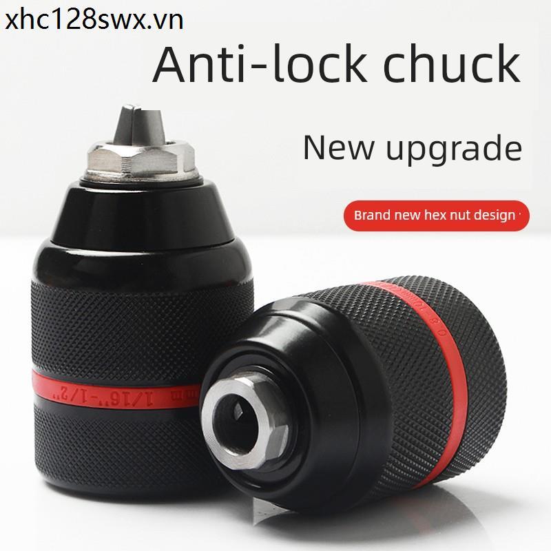 Tay Khoan Chuck Kim Loại Ratchet Tự Khóa Chống Khóa Đầu Chuyển Đổi Cờ Lê Điện Thay Đổi Tay Máy Khoan Điện Chuyển Đổi Chuck