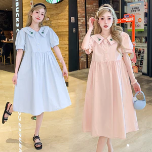 Váy bầu dáng rộng từ cotton nguyên chất, thoải mái cho bà bầu.