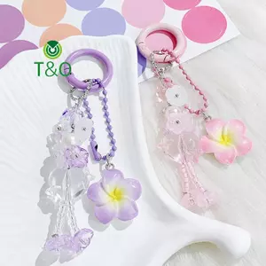 Móc khóa hoa đầy màu sắc ngọt ngào Mặt dây chuyền móc khóa hoa dễ thương Túi thời trang Charm Sáng tạo Bapa Phụ kiện trang trí Quà tặng [mới]