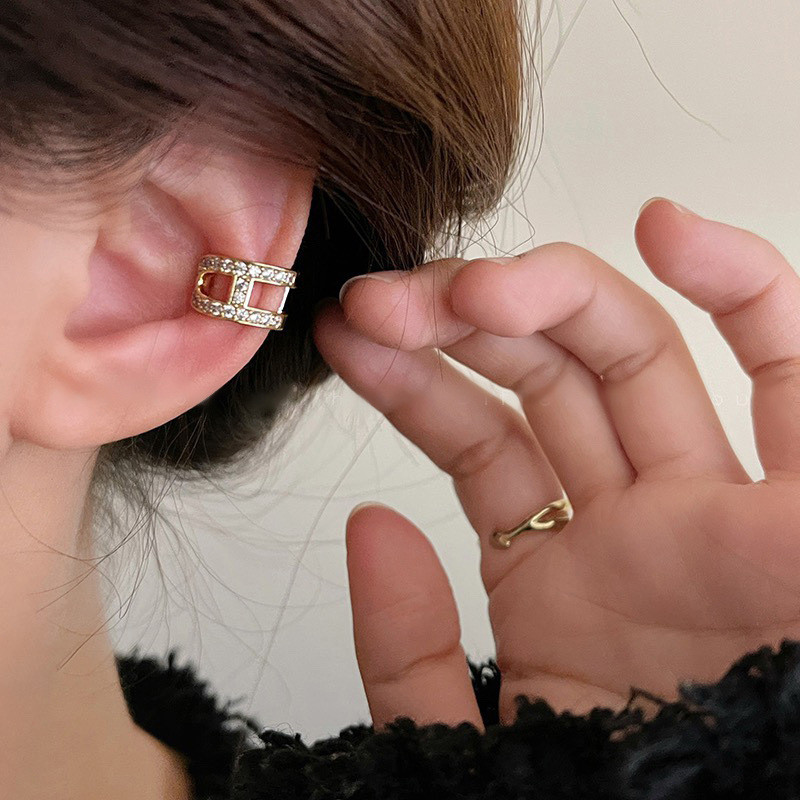 Bông Tai Kẹp Zircon Thanh Lịch Không Cần Xỏ Tai, Thiết Kế Tinh Tế Cho Nữ