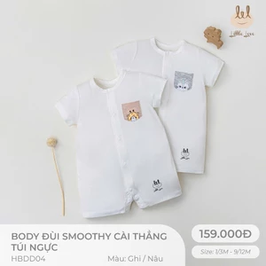 Bộ Body Đùi liền thân vải sợi tre kháng khuẩn [ mềm, mát, co dãn và thấm hút tốt ] cho bé từ 1/3M -9/12M (HBDD04)