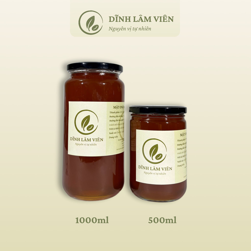 Mật ong hoa cà phê Gia Lai nguyên bản nguyên chất 500-1000ml hũ thuỷ tinh | Dĩnh Lâm Viên
