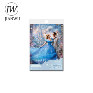 JIANWU Truyện Cổ Tích Series Nhân Vật Vintage Hoa Phong Cảnh Cắt Kéo Sổ Lưu Niệm Chất Liệu Giấy Sáng Tạo Rác Tạp Chí Văn Phòng Phẩm