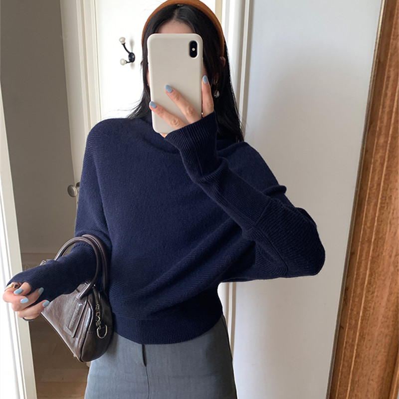 SUXI Áo len cổ Mock Neck phong cách Hàn Quốc giản dị dành cho nữ 251220