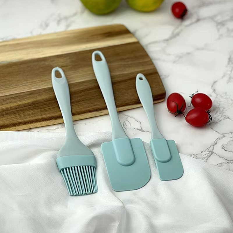 M5 Bộ dụng cụ làm bánh 3 món silicon gồm chổi cọ quét dầu ăn,spatula trộn bột,phới dẹt silicone đánh