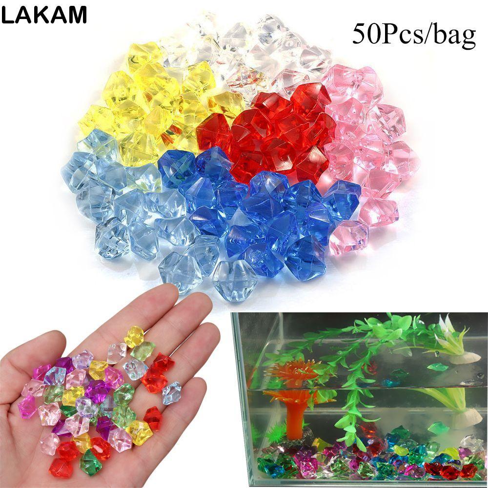 LAKAM 50 Cái / túi Đá Nhân Tạo Cobblestones Nhiều Màu Sắc Bể Cá Trang Trí Confetti Cưới Trang Trí Nhà Vườn Sỏi