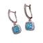 Bông tai vuông thời trang Yoo Cubic Zirconia Set Brilliants Đế đồng Dị ứng An toàn