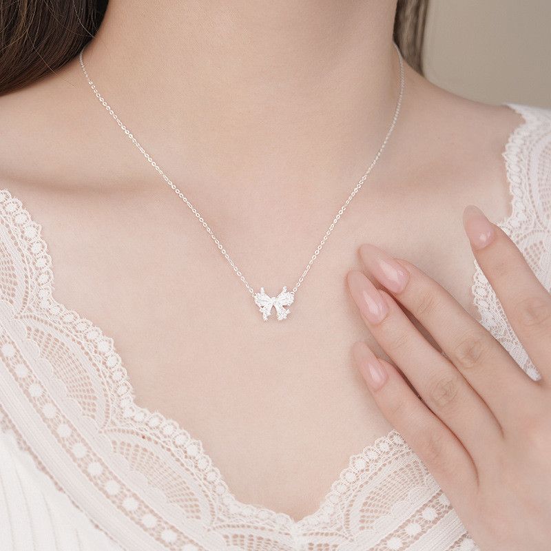 Vòng cổ bướm dễ thương S925 Sterling Silver Sweetheart