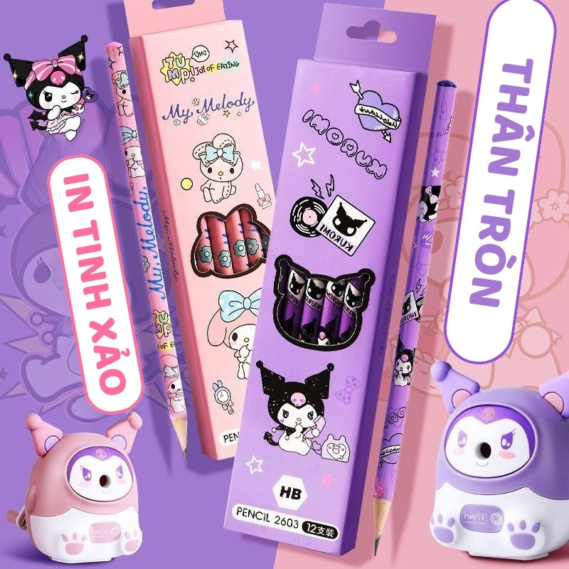 Bút Chì HB Hoạt Hình Ngộ Nghĩnh Cho Bé Vào Lớp 1 – Set 24 Bút Gỗ An Toàn, Màu Sắc Đẹp, Dễ Cầm Viết