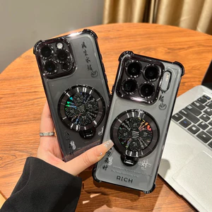 Ốp Lưng Trong Suốt Cho Iphone 17 16 14 13 12 11 15 Pro X XS Max XR 6 7 8 Plus MINI Sang Trọng Dễ Thương Giá Đỡ Xoay Đứng Phong Phú Mạ Trong Suốt Chống Sốc Vỏ Điện Thoại Mềm