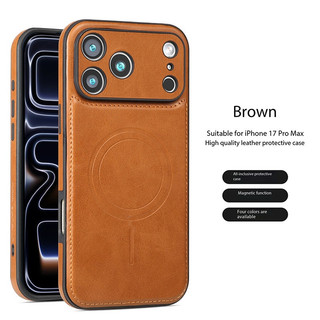 Ốp điện thoại iPhone 17 Promax da thật sang trọng sạc từ tính Apple 16 cao cấp cảm giác phù hợp với 15 vỏ bảo vệ chống rơi thời trang và đơn giản 14 bao gồm tất cả