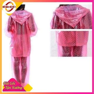 ( LOẠI 1 ) Áo mưa bộ chấm bi Ánh Dương chất liệu PVE không thấm nước