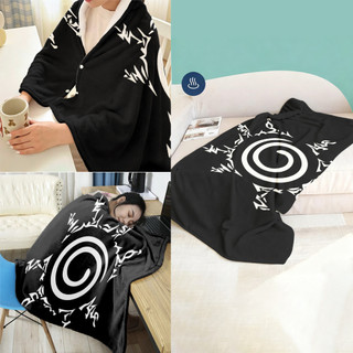 Logo Naruto Chăn Flannel in một mặt, Khăn choàng / chăn ngủ trưa, Món quà thiết thực cho bạn bè và gia đình.
