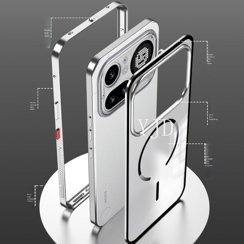 YJD Case For Nothing Điện thoại 4a Pro Khung kim loại Matte Back Panel Tản nhiệt Vỏ điện thoại chống rơi