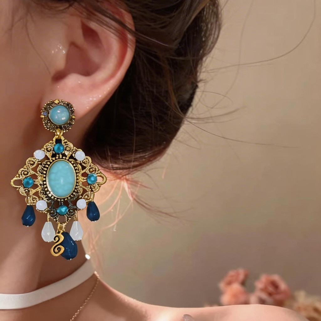 Bông tai hình thoi cổ điển cao cấp, sang trọng và thanh lịch dành cho nữ