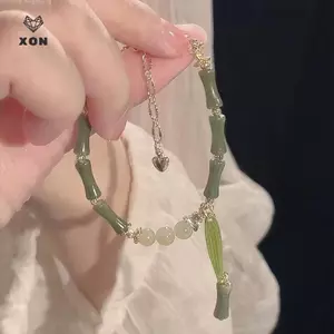 Vòng tay hạt tre xanh sáng tạo, phong cách cổ điển và đơn giản, phù hợp làm phụ kiện thời trang hoặc quà tặng