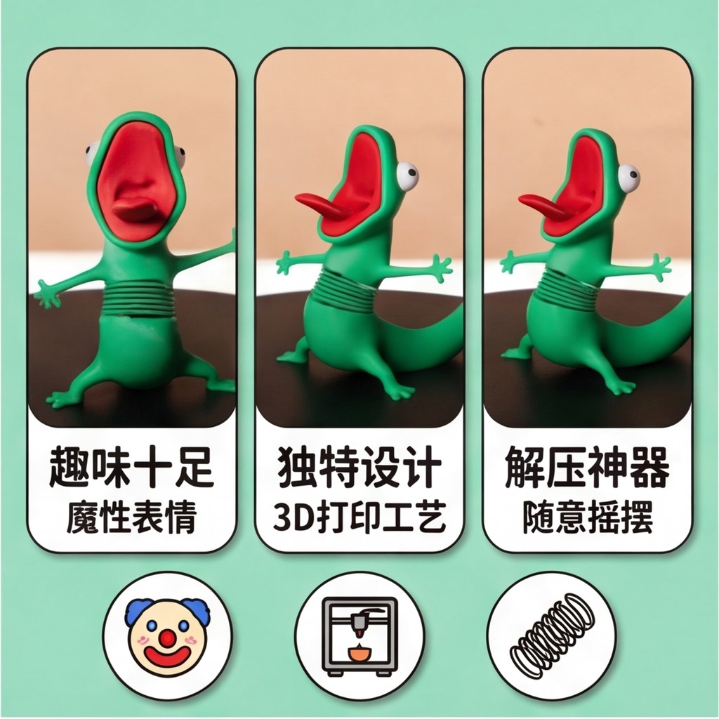 Hầu hết lời khen ngợi Kế hoạch biến hình hải ly Lizard Sáng tạo 3D In hình thằn lằn xanh dễ thương TOM Trang trí máy tính để bàn sáng tạo Quà tặng TOM