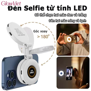 Đèn Selfie từ tính LED,Xoay 180 độ,Đèn bù sáng lật hai màu,Type-C Gương đứng 2 trong 1 đa năng