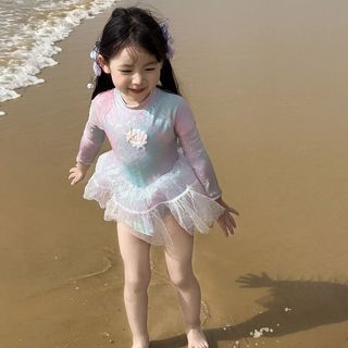 Đồ bơi nàng tiên cá cho bé gái - váy bơi tay dài chống nắng nhanh khô phong cách công chúa