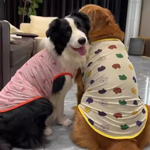 【Ready Stock】 Large Dog Clothes Summer Thin Breathable Golden Retriever Puppy Husky Border Collie Labrador Large Dog Mesh Waistcoat I6KY