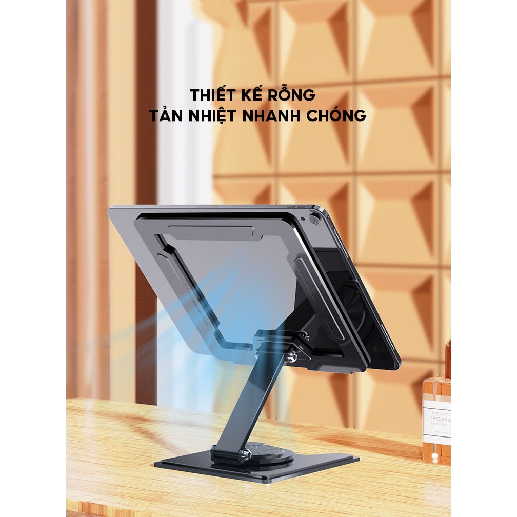 Giá Đỡ , Đế Tản Nhiệt, Điện Thoại,Máy Tính Bảng gấp gọn Xoay 360 Độ Chất Liệu Hợp Kim Nhôm Cao Cấp