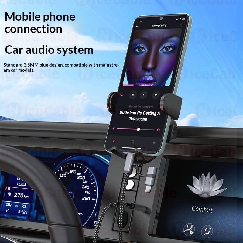 Cáp chuyển đổi tai nghe chất lượng âm thanh HiFi 2to 2 IOS + Type C Bộ chuyển đổi âm thanh nữ 3,5MM cho điện thoại / loa / ô tô