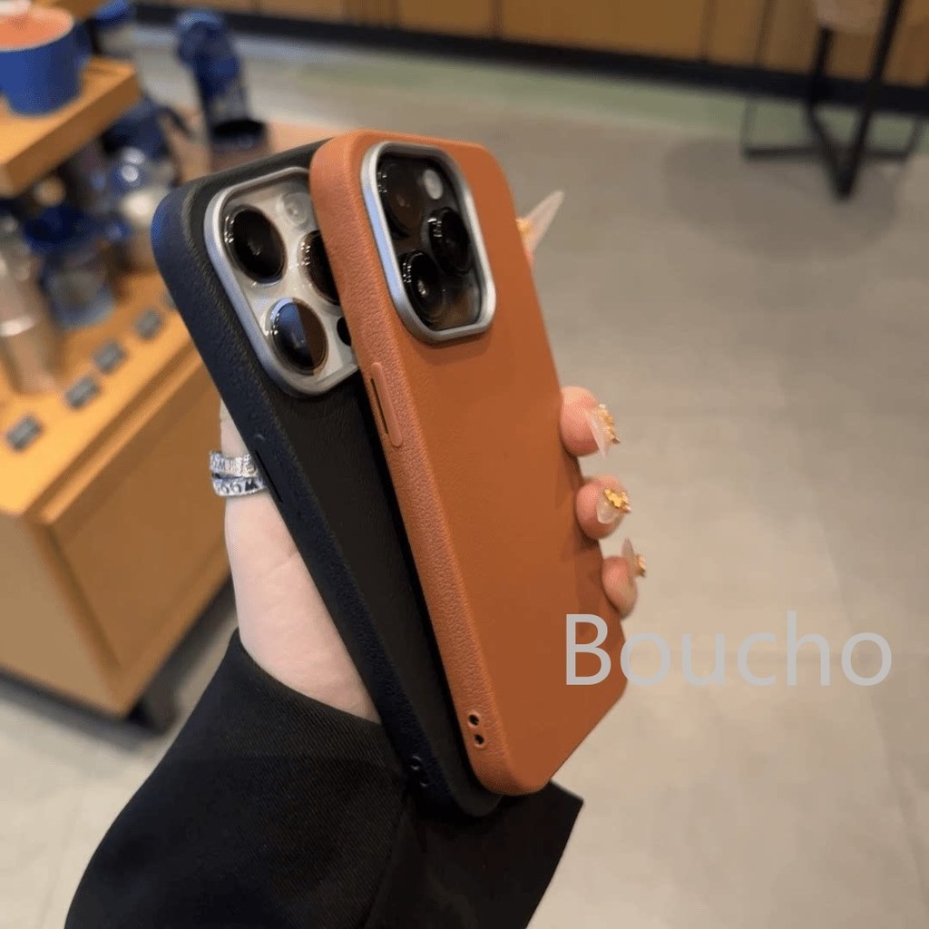 Kết cấu da sang trọng cho iphone 17 16e 16 15 14 13 12 11 Pro Max ốp lưng bảo vệ chống rơi màu trơn
