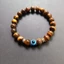 Vòng tay hạt mắt hổ Evil Eye - Đá sọc mắt hổ thủ công - Blue Evil Eye Accent - Miếng đệm kim loại - Unisex Daily Wear Travel
