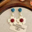 Kẹp tai nữ retro phong cách Hồng Kông, màu sắc tương phản, thiết kế cao cấp không cần xỏ bông tai.
