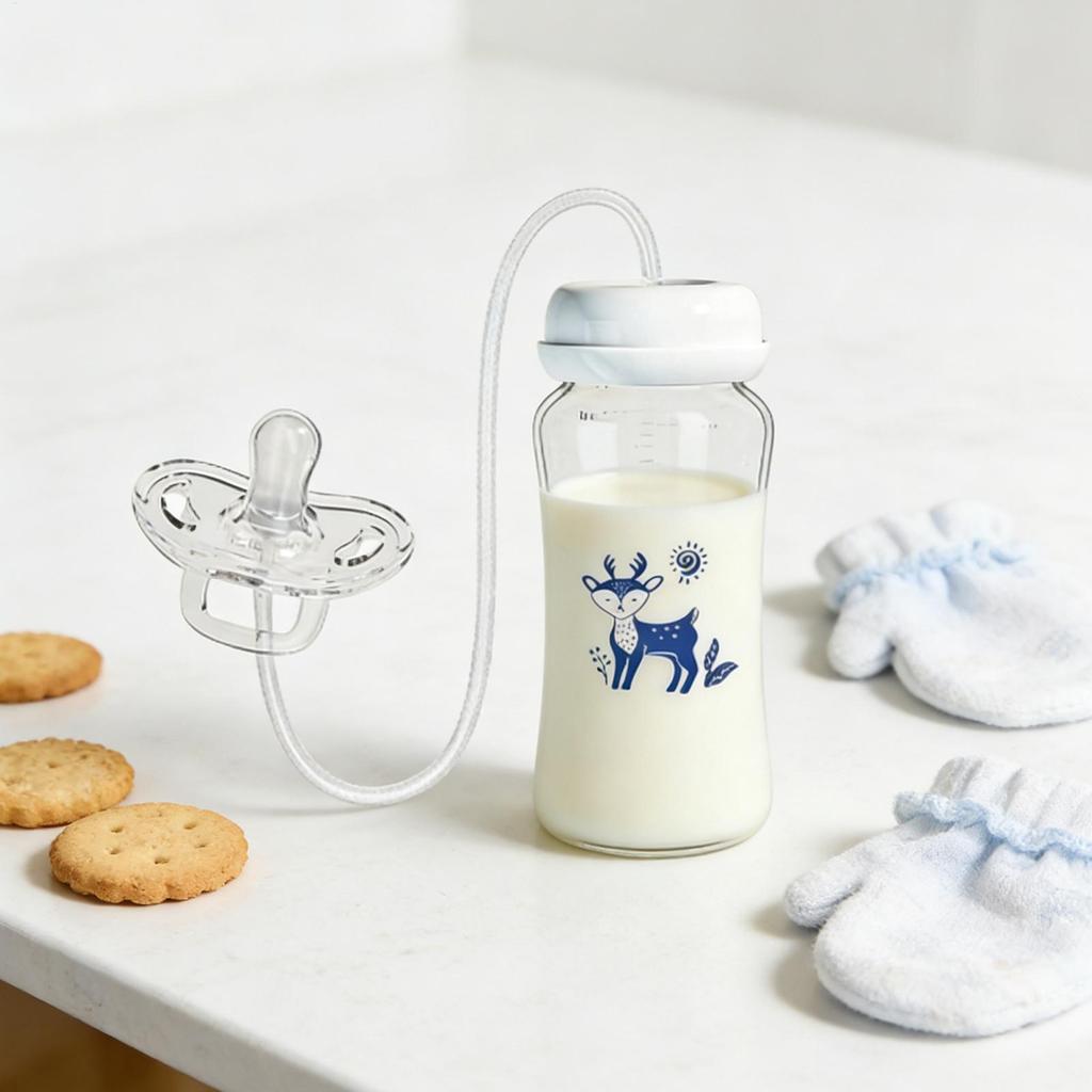 3 trong 1 rảnh tay 300ML Bình sữa cổ rộng cho bé Bình trữ sữa Bình sữa Máy tạo bọt chống rơi Trọng lực Bóng ăn