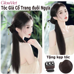 Tóc giả đuôi ngựa nữ, phong cách Trung Hoa mới, miếng tóc đuôi ngựa mô phỏng, phù hợp với Hán phục và sườn xám