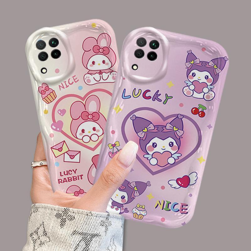 Vỏ Silicon Hoạt Hình Cho Samsung A12 A22 4G M12 3D Thẩm Mỹ TPU Mềm Sanrio Kuromi Cặp Đôi My Melody Vỏ Điện Thoại Chống Sốc