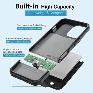 JLK Powerbank Cover Cho iPhone 17 16 Pro Max 17Air 16 Plus 16e 17e 15 14 13 12 11 SE 2022 7 / 8 Vỏ Pin Ngoài Sạc Di Động Power Bank Case
