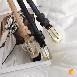 Thắt lưng mỏng nữ retro với dây da và hợp kim màu xanh, phù hợp trang trí cho váy hàng ngày