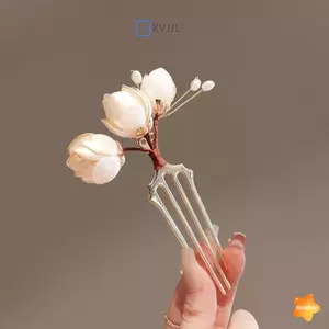 Kẹp Tóc Hoa Retro Hợp Kim Vàng - Phù Hợp Cho Tiệc Lễ