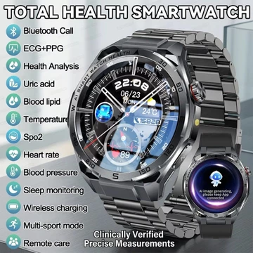 Nâng Cấp Mới Tổng Thành Phần Cơ Thể Đồng Hồ Thông Minh Sức Khỏe ECG Huyết Áp Axit Uric Đồng Hồ Theo Dõi Cuộc Gọi Bluetooth SmartBracelet