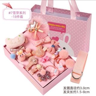 Hộp kẹp tóc 18 món cho bé gái kèm túi xách Phụ Kiện Tóc
