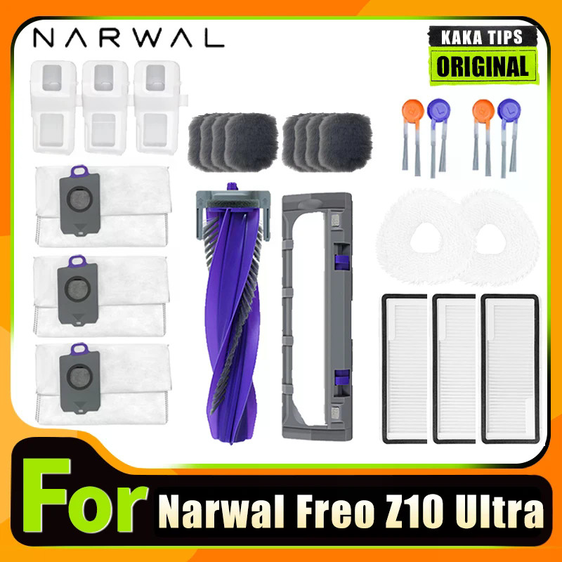 Phụ Kiện Cho Narwal Freo Z10 Ultra Robot Hút Bụi Con Lăn Bên Bàn Chải Bộ Lọc HEPA Lau Nhà Miếng Lót Bụi Túi Thay Thế Par