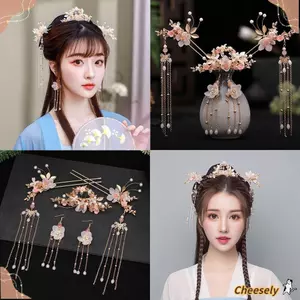 Mũ nón tua rua và kẹp tóc Cheeseley, trang trí bằng kim loại, phụ kiện thời trang đa màu sắc cho nữ