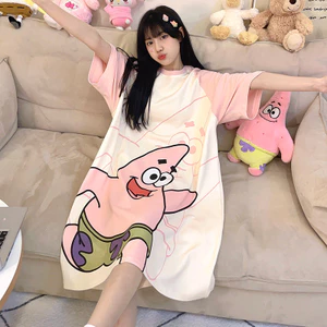 Cửa hàng váy ngủ xuyên biên giới Váy ngủ dáng rộng Nữ sinh Hoạt hình ngọt ngào Loungewear
