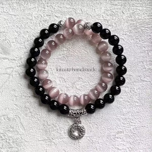 Vòng tay đôi hình tròn đính cườm Opal - Phù hợp cho bạn gái sang trọng