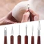 GETVOW 6 Dụng cụ dây hai đầu, Điêu khắc chấm bằng tay cầm bằng gỗ đỏ Bộ điêu khắc đất sét chuyên nghiệp, di động để làm dụng cụ đất sét chi tiết tinh xảo Dụng cụ mô hình điêu khắc