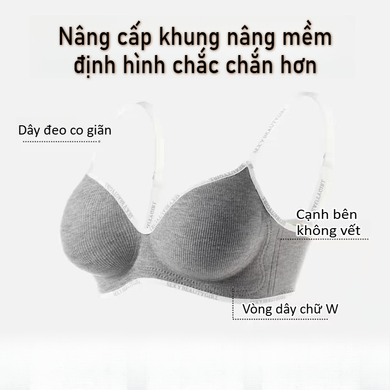 Áo ngực không gọng đẩy cao và gom, miếng lót dày, mềm mại thoải mái, đẩy cao và gom,Áo Ngực Đệm Dày Tạo Khe Cao Cấp