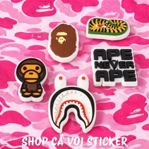 Set Charm BAPE Streetwear Ape Head Camo Hype Style 3D Cao Cấp Trang Trí Dép Crocss Cá Tính Nổi Bật Hot Trend Gen Z