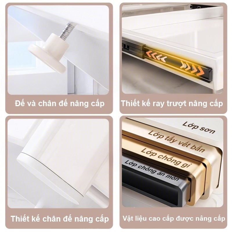 Kệ Lò Vi Sóng có thể điều chỉnh  Kệ để đồ nhà bếp khả năng chịu tải mạnh mẽ kệ đựng đồ đa năng