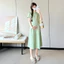 Trang phục bà bầu mùa hè Retro Váy ngắn tay dáng rộng