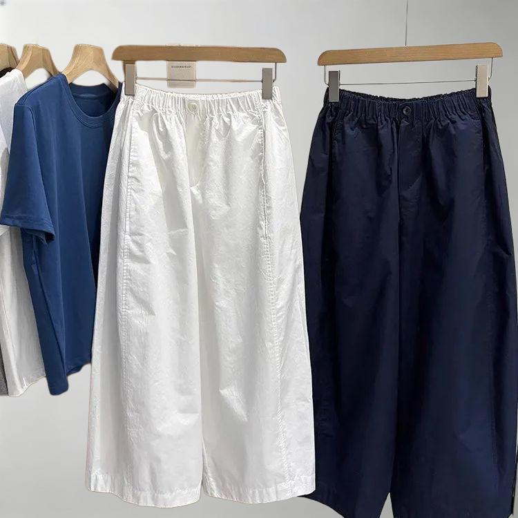 Quần bóng bay nữ bằng vải cotton đã giặt, kích thước lớn, phong cách Hàn Quốc sang trọng, phù hợp mùa hè
